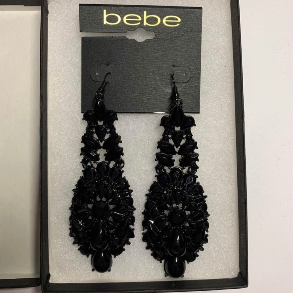 Bebe Black Studded Earrings